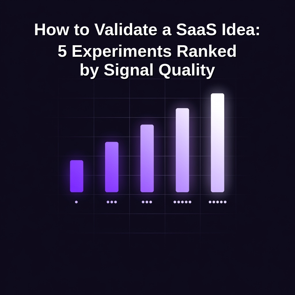 How to Validate a SaaS Idea: 5 Experiments Ranked by Signal Quality